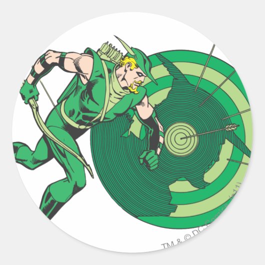 Groene Pijl met Doel 2 Ronde Sticker (Voorkant)