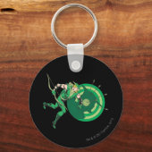 Groene Pijl met Doel 2 Sleutelhanger (Voorkant)