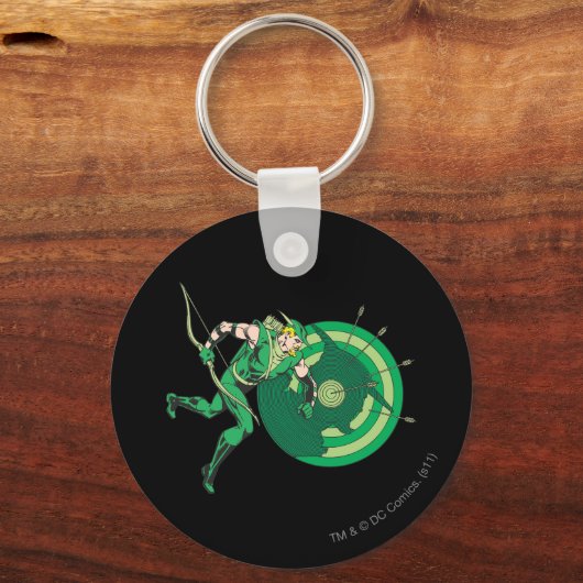 Groene Pijl met Doel 2 Sleutelhanger (Voorkant)