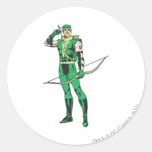 Groene Pijl met Doel Ronde Sticker (Voorkant)
