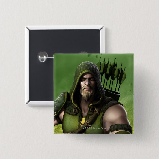 Groene Pijl Vierkante Button 5,1 Cm (Voorkant /achterkant)