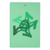 Groene pijlen Mini Klembord (Achterkant)