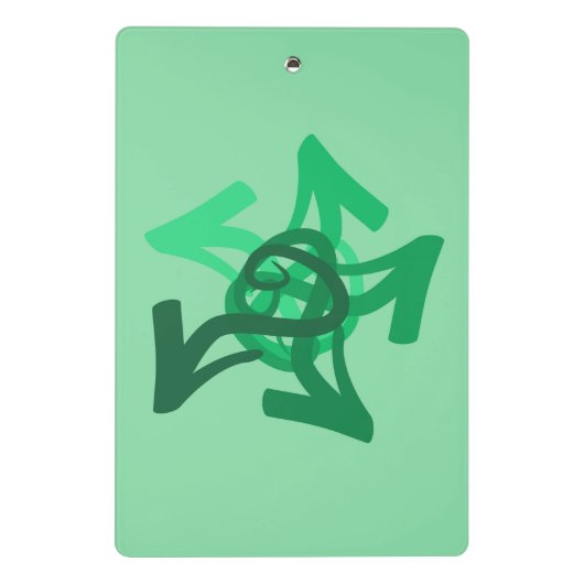 Groene pijlen Mini Klembord (Achterkant)