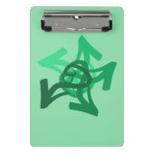 Groene pijlen Mini Klembord (Voorkant)