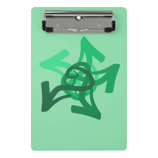 Groene pijlen Mini Klembord (Voorkant)