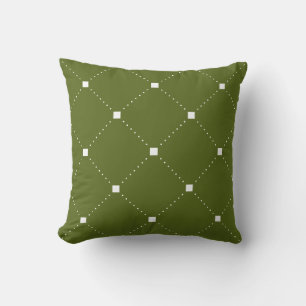 Groene Pijler met wit geometrisch patroon Kussen