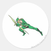 Groene pijlforellen ronde sticker (Voorkant)