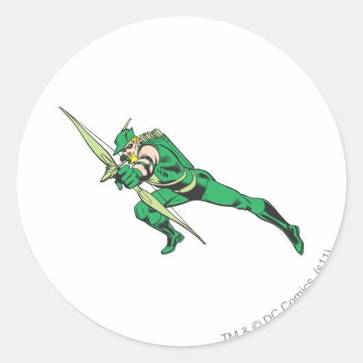 Groene pijlforellen ronde sticker (Voorkant)