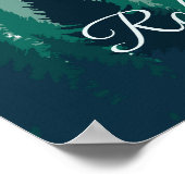 Groene pijnbosfeest viering van het leven met foto poster (Hoek)