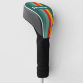 Groene Pin-strepen met naam Golfheadcover (Schuin)