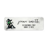 Groene Pin Up Heks Etiket (Voorkant)