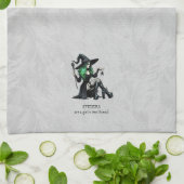 Groene Pin Up Heks Theedoek (Gevouwen)