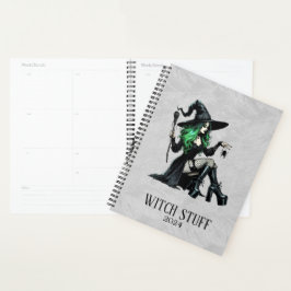 Groene Pin Up Witch Planner