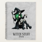 Groene Pin Up Witch Planner (Voorkant)
