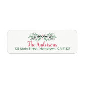 Groene Pine Bough retour adreslabels Etiket (Voorkant)