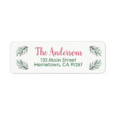 Groene Pine Branch retouradreslabels Etiket (Voorkant)