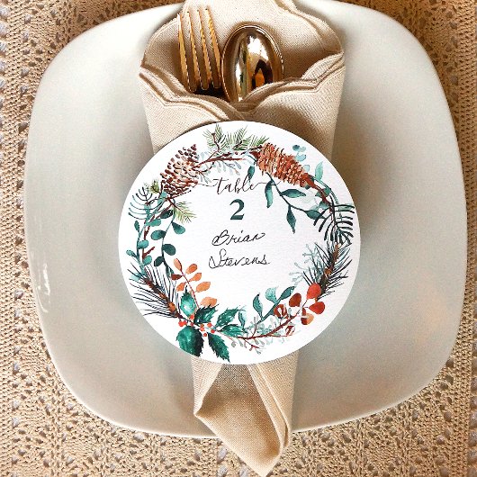 Groene pine Eucalyptus Pinecone, etiketten met gro Kaart