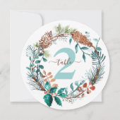 Groene pine Eucalyptus Pinecone met groot tabelnum Kaart (Achterkant)