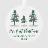 Groene Pine First Kerstmis Grootouders PHOTO BACK Ornament (voorkant)