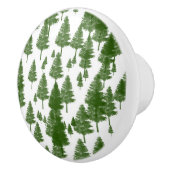 Groene Pine Kerstbomen Land Rustiek Keramische Knop (Rechts)