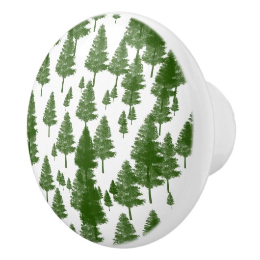 Groene Pine Kerstbomen Land Rustiek Keramische Knop (Rechts)