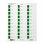 Groene Pine Simple Holiday-Adresetiketten Etiket (Full Sheet)