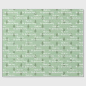 Groene Pine Tree Simple Modern Pattern-Jouw naam o Cadeaupapier (Vlak)