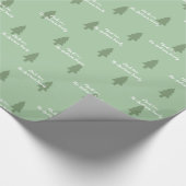Groene Pine Tree Simple Modern Pattern-Jouw naam o Cadeaupapier (Hoek)