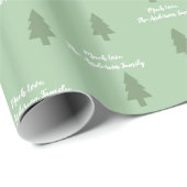Groene Pine Tree Simple Modern Pattern-Jouw naam o Cadeaupapier (Rol Hoek)