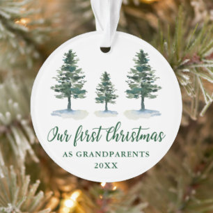 Groene Pines Eerste Kerstgrootouders Ornament