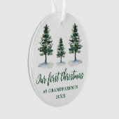 Groene Pines Eerste Kerstgrootouders Ornament (voorkant)