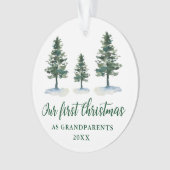 Groene Pines Eerste Kerstgrootouders Ornament (voorkant)