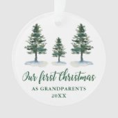 Groene Pines Eerste Kerstgrootouders Ornament (voorkant)