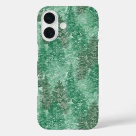 Groene pinestructuurpatroon iPhone 16 hoesje