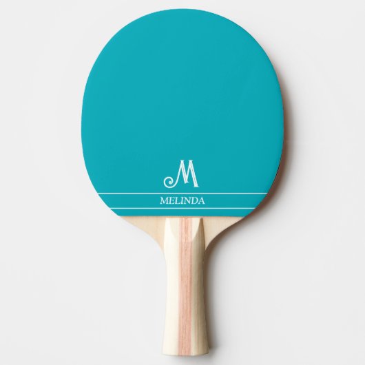 Groene Pingpongpaddle met Monogram Tafeltennisbatje (Voorkant)