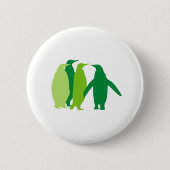 Groene pinguïns ronde button 5,7 cm (Voorkant)