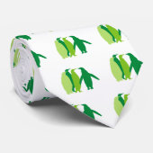 Groene pinguïns stropdas (Opgerold)