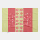 Groene Pinks en beige Theedoek (Horizontaal)