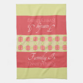 Groene Pinks en beige Theedoek (Verticaal)