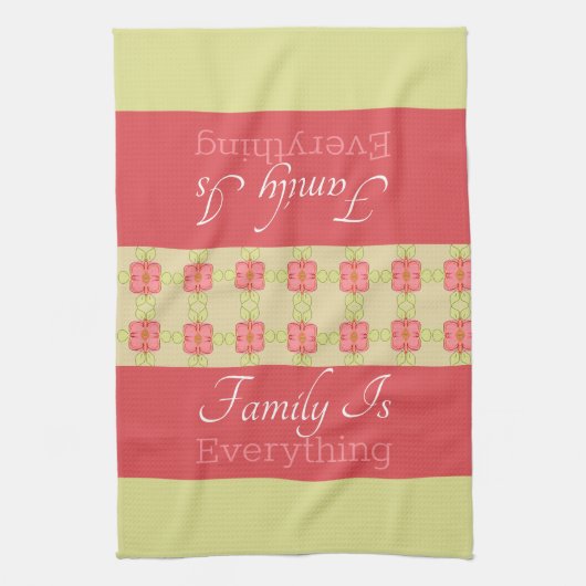 Groene Pinks en beige Theedoek (Verticaal)