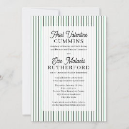 Groene Pinstripe Rustieke Bruidsouders Hertrouwd Kaart