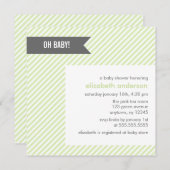 Groene Pinstripes Baby shower Kaart (Voorkant / Achterkant)