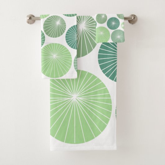 Groene Pinwheels 1950 Bad Handdoek (Insitu)