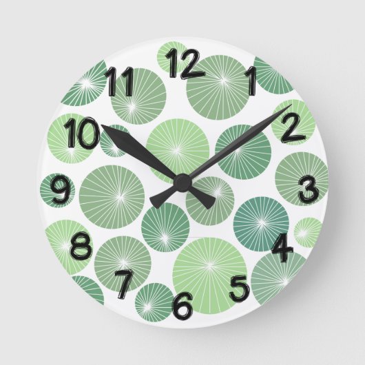 Groene Pinwheels 1950 Ronde Klok (Voorkant)