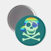 Groene piraten schedel magneten (Voorkant / Achterkant)