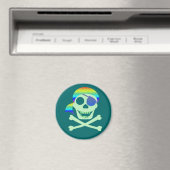 Groene piraten schedel magneten (Insitu (Vaatwasser))