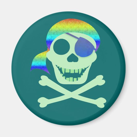 Groene piraten schedel magneten (Voorkant)
