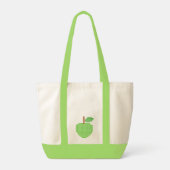 Groene pixelappel tote bag (Achterkant)