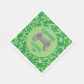 Groene Pixelated niveau omhoog Videogame Verjaarda Servet (Hoek)