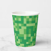 Groene Pixelated Videogame Verjaardagsfeest Papieren Bekers (Links)